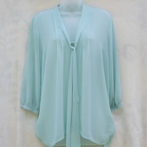 Mint Colored Blouse with Tie